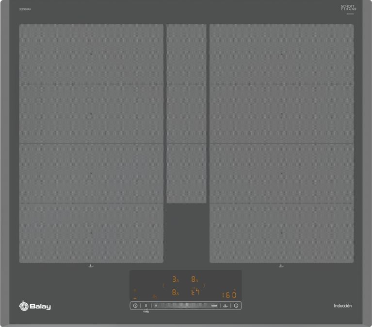 Placa de inducción 60 cm Gris antracita, sin marco inoxidable 3EB960AH 3EB960AH-1