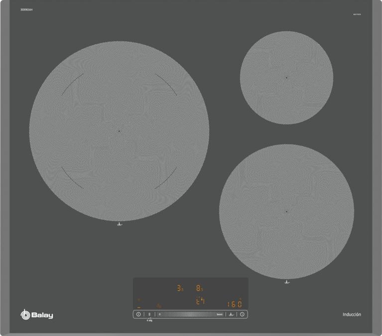 Placa de inducción 60 cm Gris antracita, sin marco inoxidable 3EB965AH 3EB965AH-1