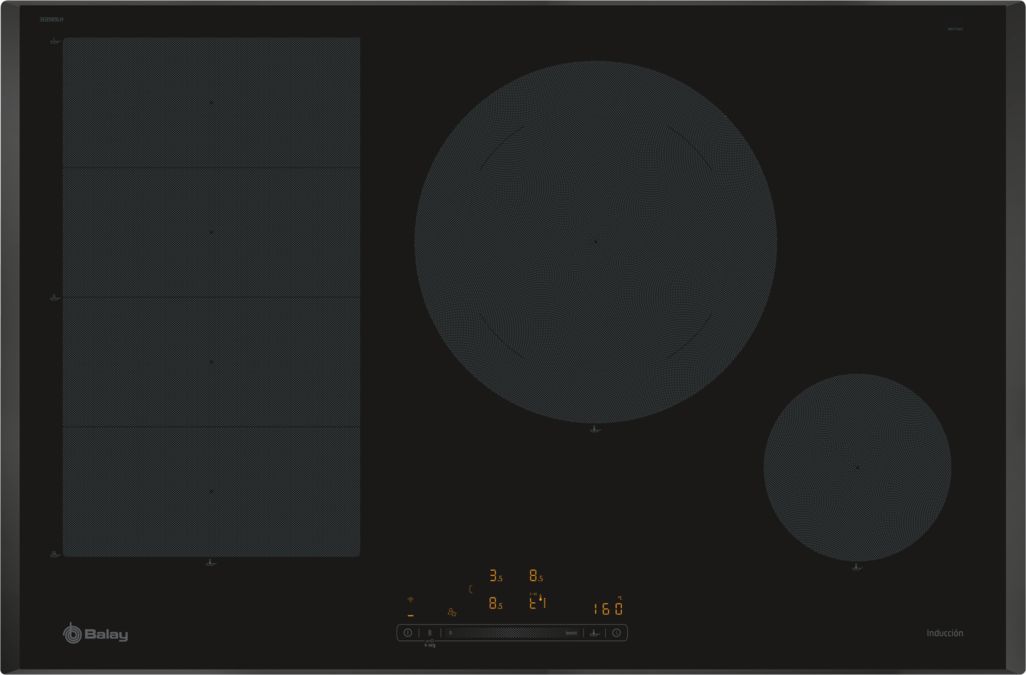 Placa de inducción 80 cm Negro, sin marco inoxidable 3EB989LH 3EB989LH-1