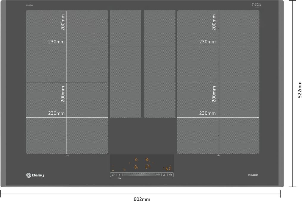Placa de inducción 80 cm Gris antracita, sin marco inoxidable 3EB980AH 3EB980AH-2