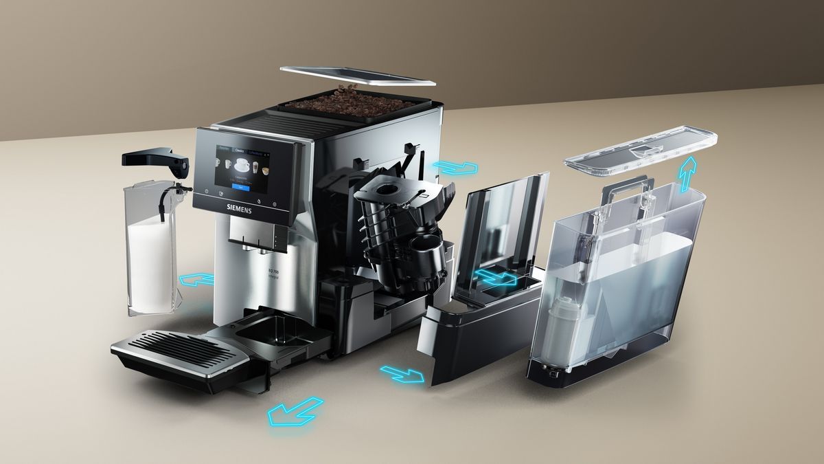 Tam Otomatik Kahve Makinesi EQ700 integral Metalik inoks gümüş TQ703R07 TQ703R07-13