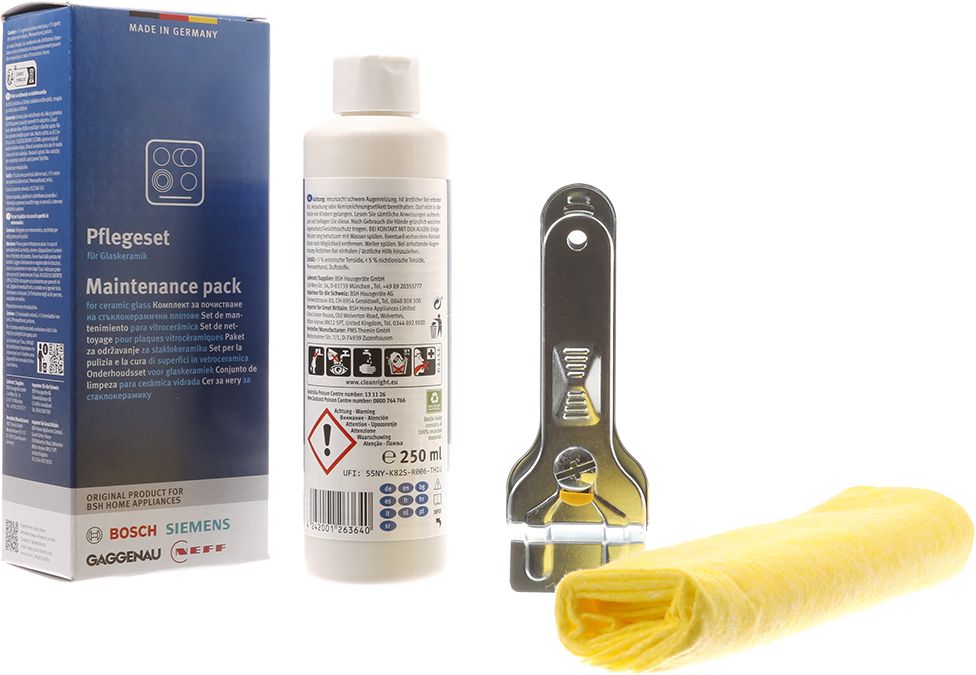 Nettoyant vitrocéramique Kit de nettoyage pour plaques vitrocéramiques (nouvelle composition) Remplace la référence 00311502 00311900 00311900-2