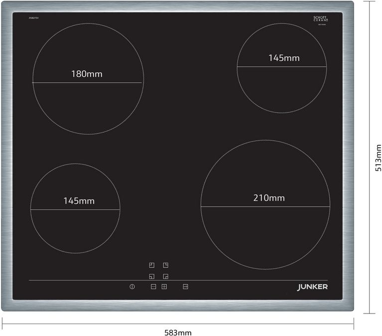Electric hob 60 cm surface mount with frame JR36DT54 JR36DT54-5