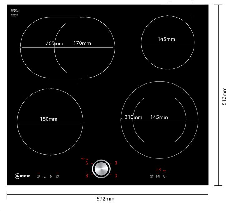 N 70 Electric hob 60 cm flush mount T16PT76X0 T16PT76X0-4