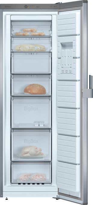 Congelador vertical 1 puerta 186 x 60 cm Acero inoxidable antihuellas 3GF8661P 3GF8661P-1