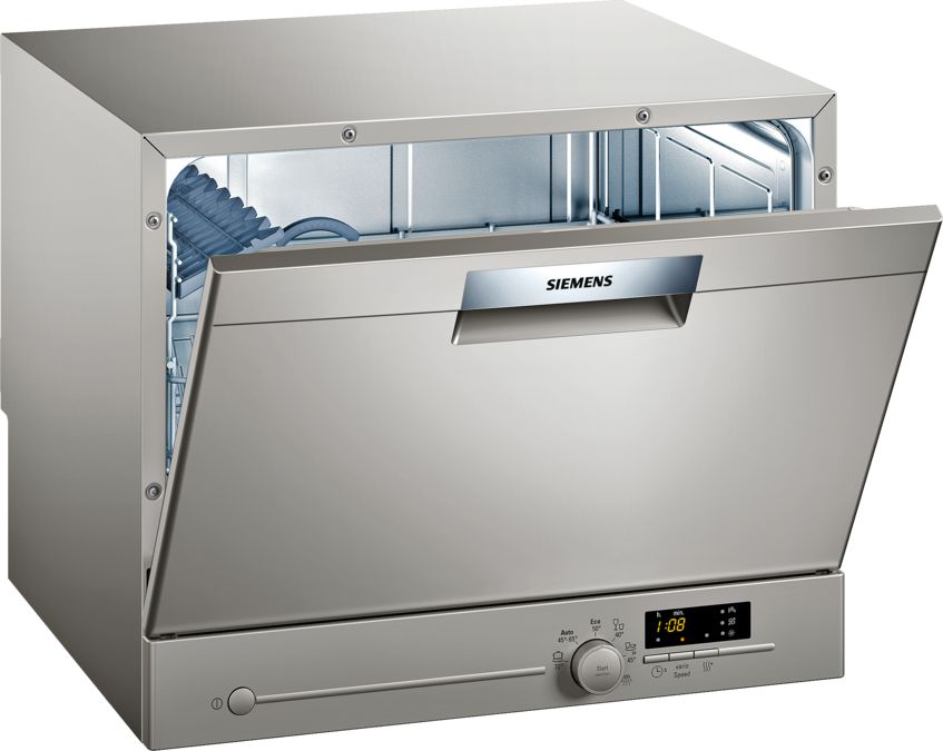 iQ300 free-standing compact dishwasher 55 cm Stainless steel, lacquered SK26E821EU SK26E821EU-1