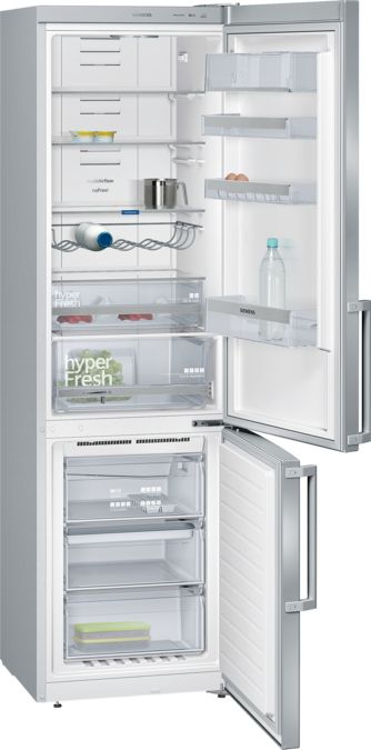 iQ500 noFrost, Kombinált hűtő / fagyasztó Nemesacél ajtók KG39NXI32 KG39NXI32-1