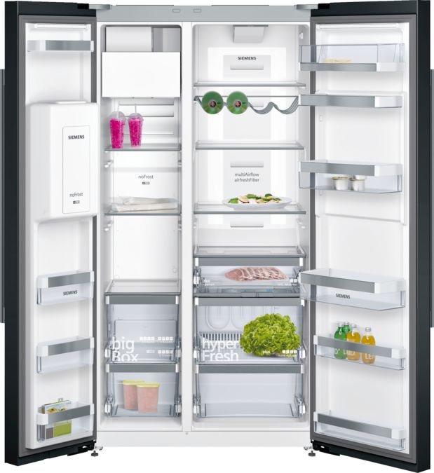 iQ700 Side-by-side fridge-freezer 175.6 x 91.2 cm Black KA92DSB30 KA92DSB30-2