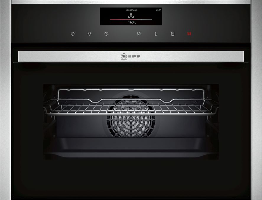 N 90 Built-in compact oven with steam function 60 x 45 cm Stainless steel C18FT58N0B C18FT58N0B-1