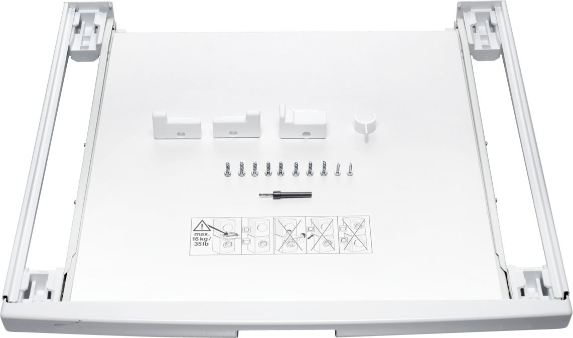 Kit de superposition avec tablette pour sèche-linge à condensation ou pompe à chaleur (hors WTExx/ WTxxE) 00574010 00574010-1