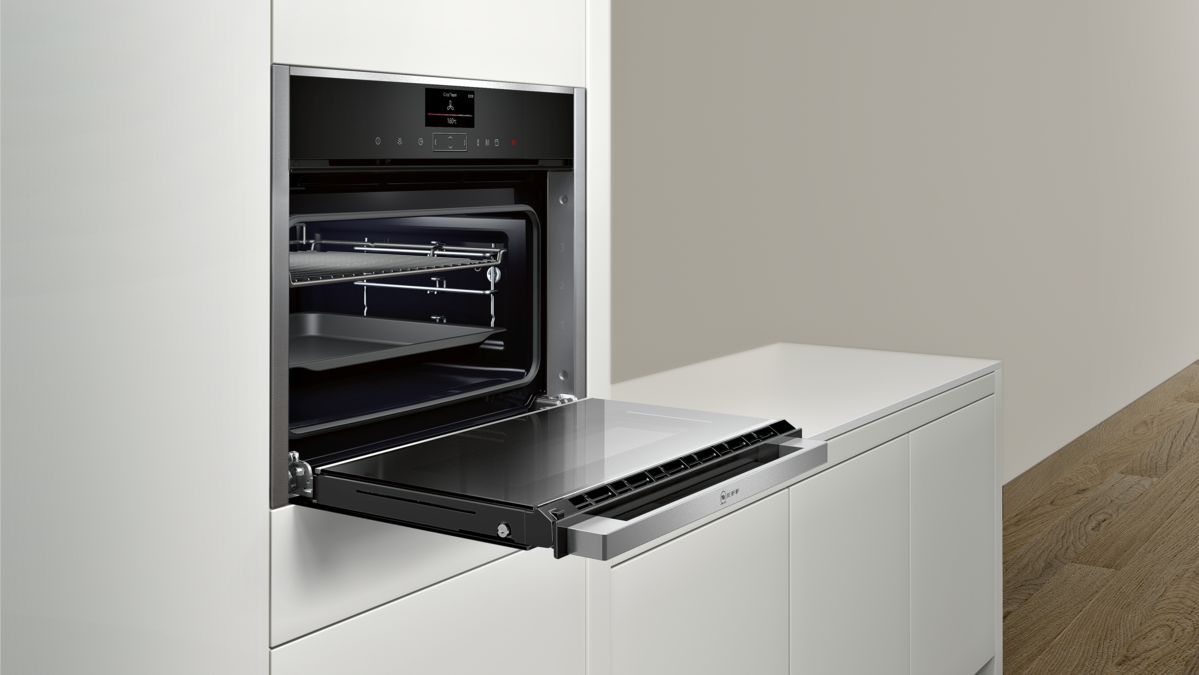 N 90 Built-in compact oven with steam function 60 x 45 cm Stainless steel C17FS42H0 C17FS42H0-5