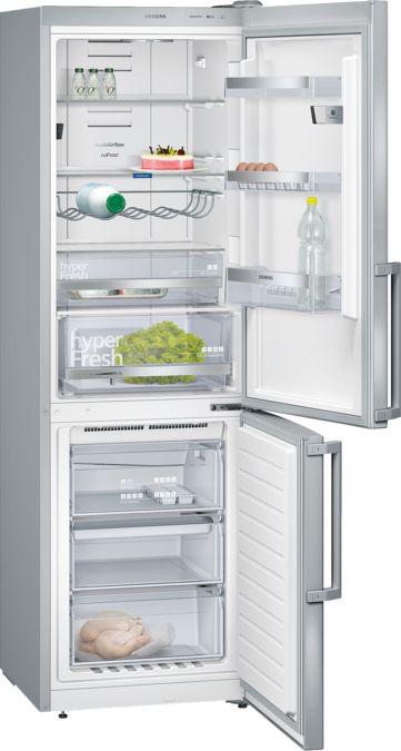 iQ500 Réfrigérateur combiné pose-libre 187 x 60 cm Inox anti trace de doigts KG36NHI32 KG36NHI32-1