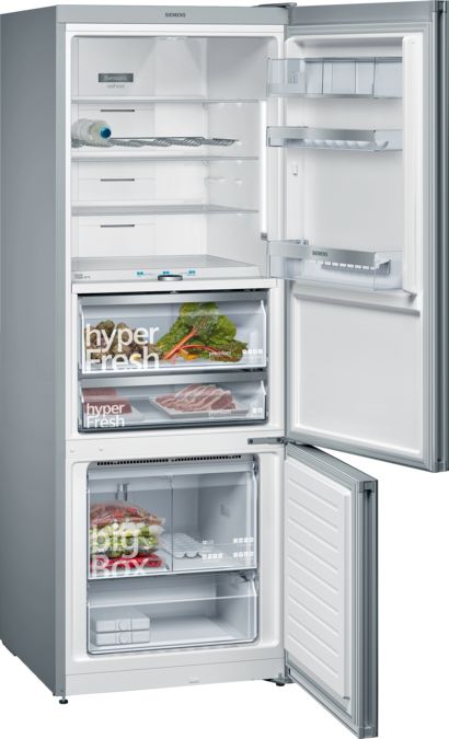 iQ700 Réfrigérateur-congélateur pose libre avec compartiment congélation en bas 193 x 70 cm Noir KG56FSB40 KG56FSB40-3