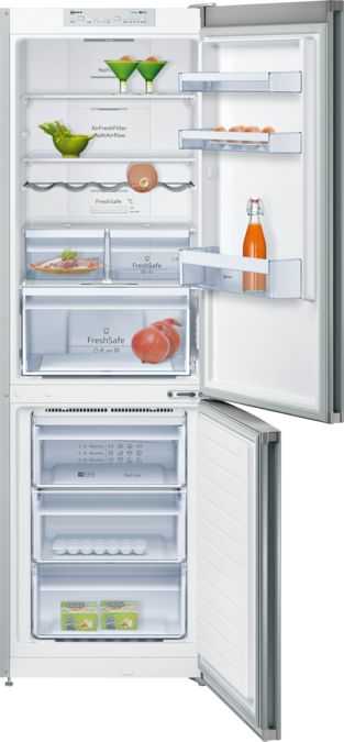 N 50 Réfrigérateur combiné pose-libre 186 x 60 cm Inox anti trace de doigts KG7362I30 KG7362I30-1
