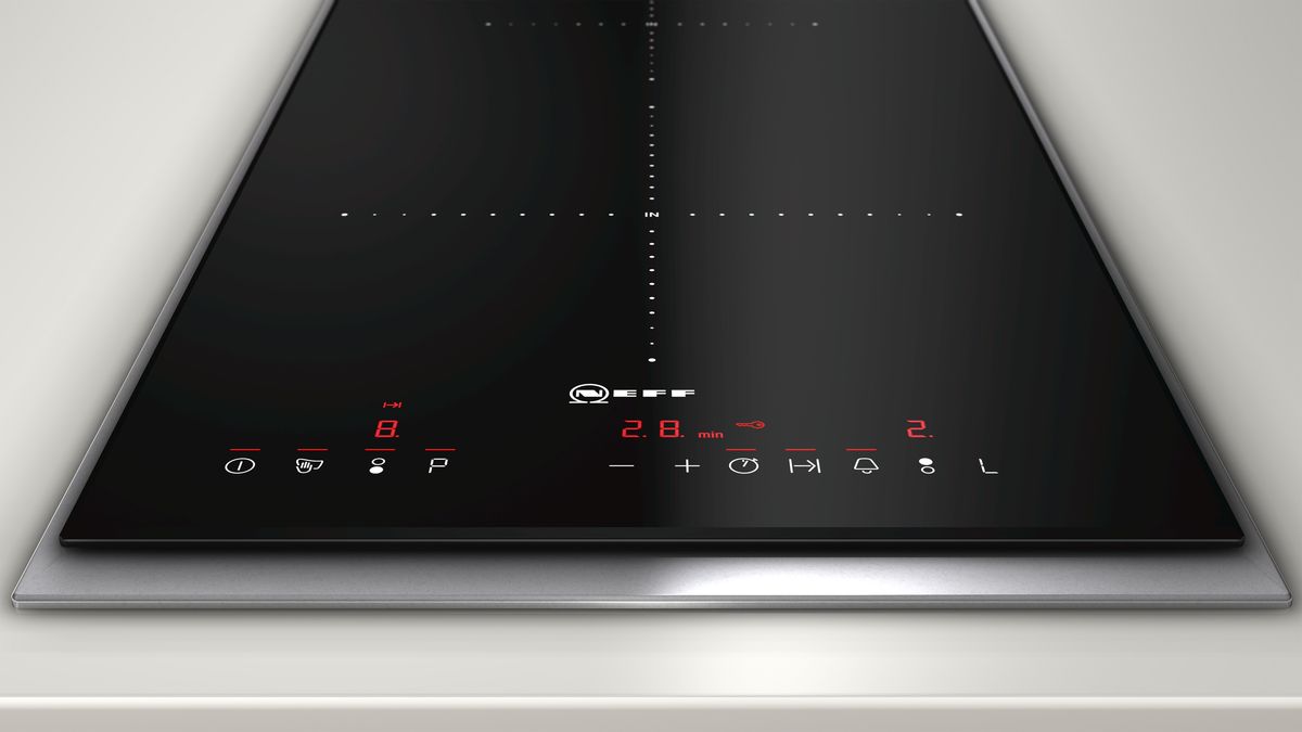 N 70 Domino, piano cottura a induzione 30 cm Nero, con profili N43TD20N0 N43TD20N0-3