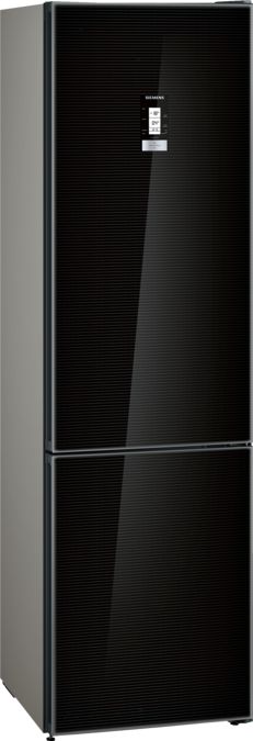 iQ500 Ελεύθερος ψυγειοκαταψύκτης, με γυάλινη πόρτα 203 x 60 cm Μαύρο KG39NLB35 KG39NLB35-1
