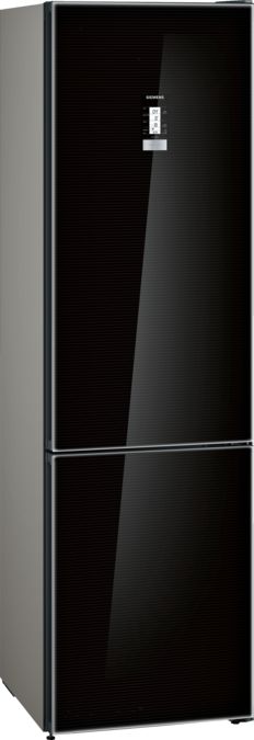 iQ700 Free-standing fridge-freezer with freezer at bottom, glass door 203 x 60 cm Black KG39FSB45 KG39FSB45-1