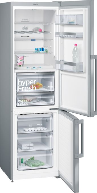 iQ700 Free-standing fridge-freezer with freezer at bottom 203 x 60 cm Inox-easyclean KG39FPI35 KG39FPI35-2