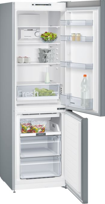 iQ100 free-standing fridge-freezer with freezer at bottom 186 x 60 cm Inox-look KG36NNL30 KG36NNL30-3