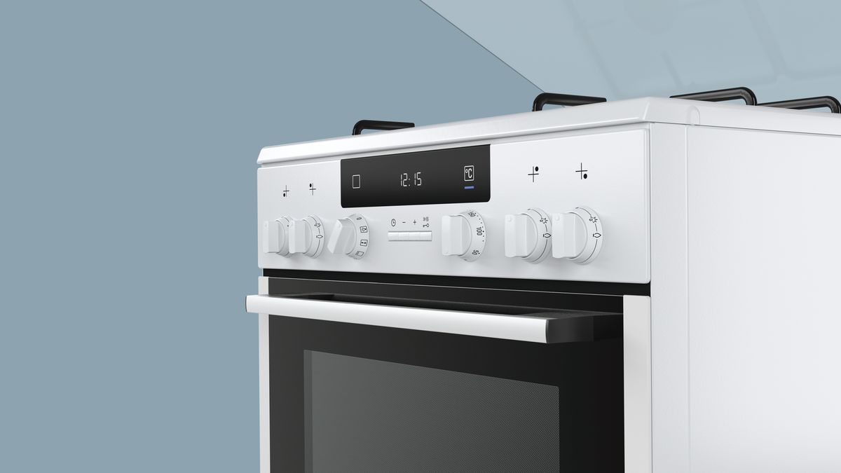 iQ300 Ελεύθερη κουζίνα με εστίες αερίου Λευκό HX745220E HX745220E-3