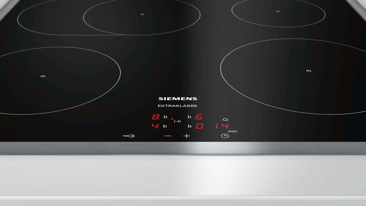 iQ300 Induction hob 60 cm control panel on the cooker, Black, surface mount with frame EI645CFB1M EI645CFB1M-2