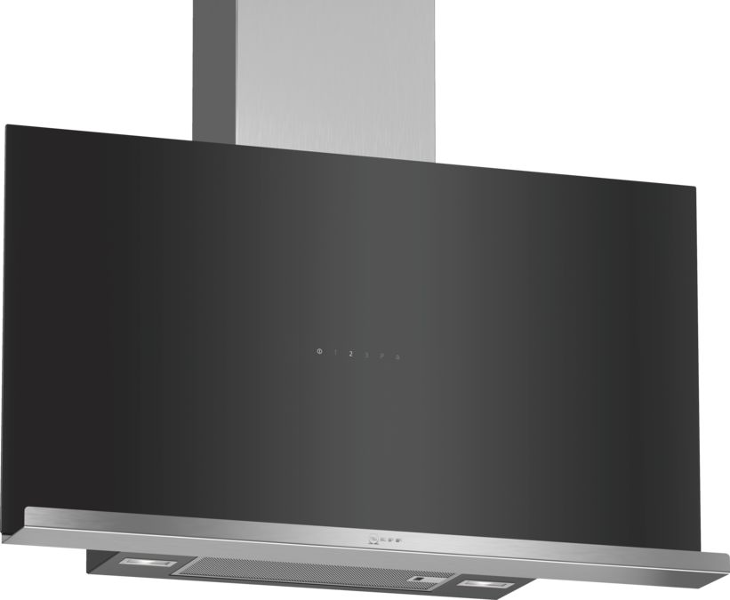 N 70 Wall-mounted cooker hood 90 cm clear glass black printed D95FRM1S0B D95FRM1S0B-1