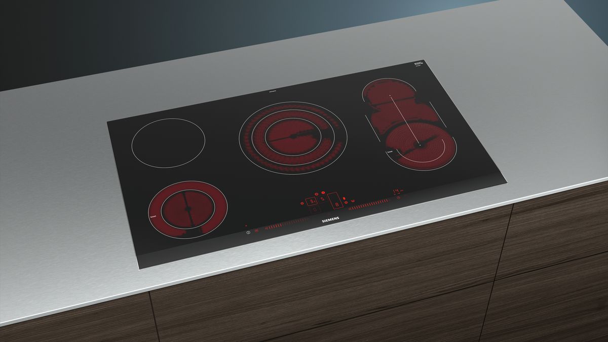 iQ500 Table de cuisson électrique 90 cm Noir, Encastrable avec cadre ET975LMP1D ET975LMP1D-5