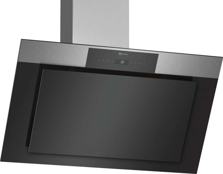 N 90 wall-mounted cooker hood 90 cm clear glass black printed D95IPU1N0B D95IPU1N0B-1