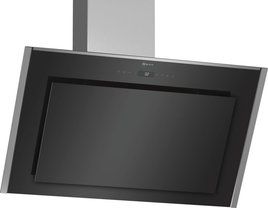 N 90 Wall-mounted cooker hood 90 cm clear glass black printed D95IMT1N0B D95IMT1N0B-1