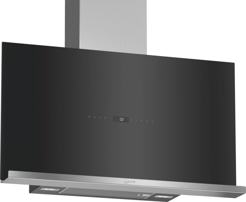 N 90 Wall-mounted cooker hood 90 cm clear glass black printed D95FRW1S0B D95FRW1S0B-1