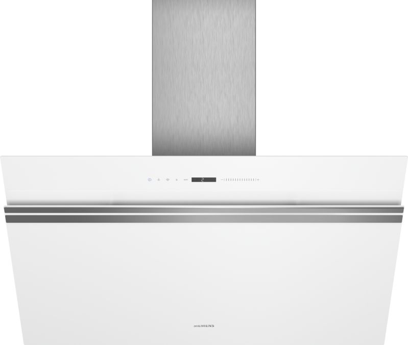 iQ700 wall-mounted cooker hood 90 cm clear glass white printed LC91KWW20 LC91KWW20-1