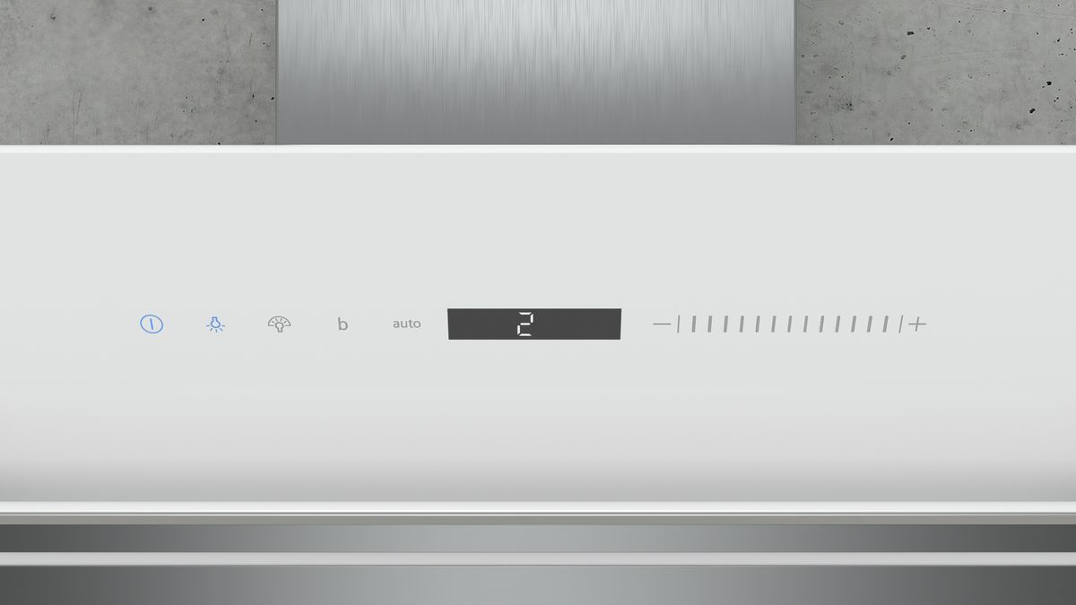 iQ700 Wall-mounted cooker hood 90 cm clear glass white printed LC91KWW20B LC91KWW20B-8