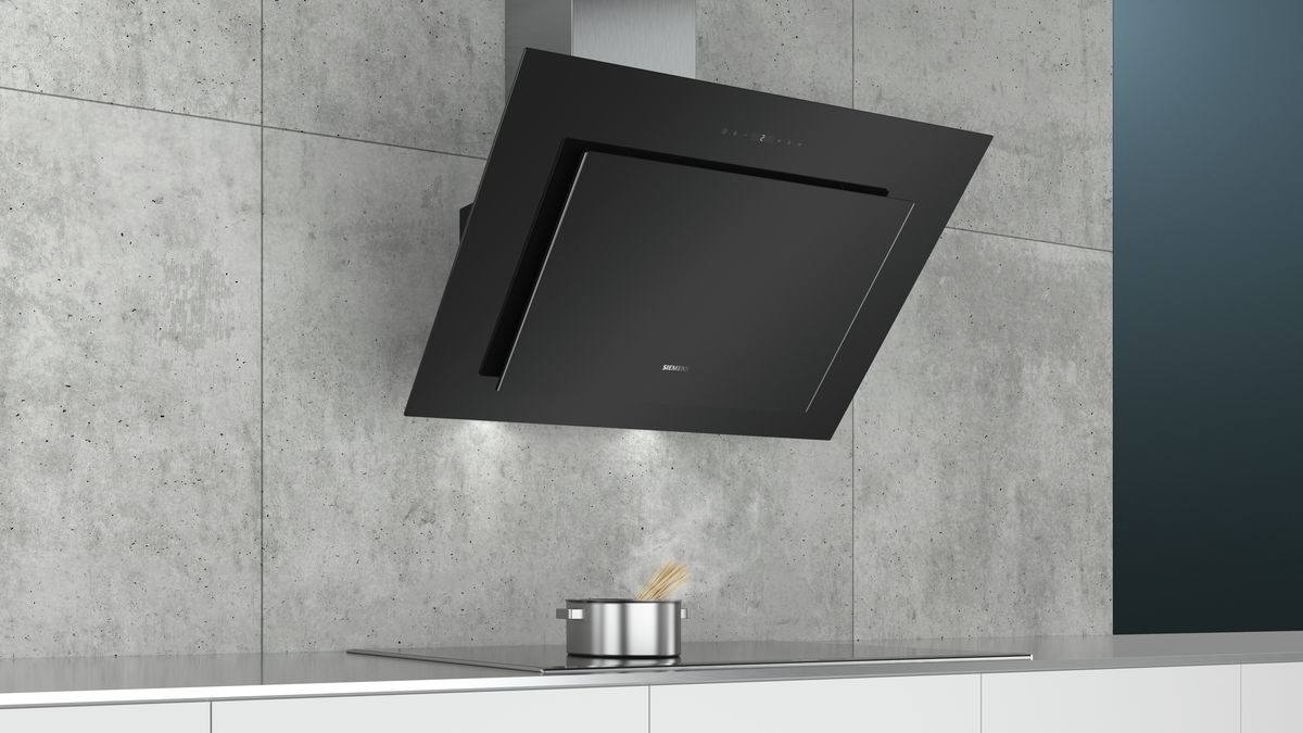 iQ500 wall-mounted cooker hood 90 cm clear glass black printed LC98KLP60 LC98KLP60-6