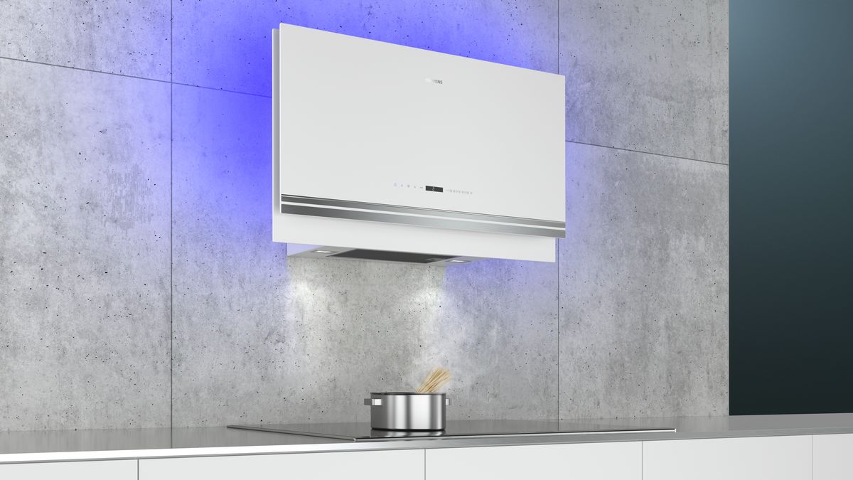 iQ700 wall-mounted cooker hood 90 cm clear glass white printed LC97FVW20 LC97FVW20-7