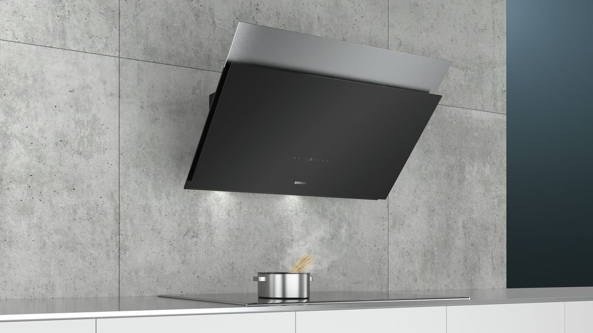 iQ500 wall-mounted cooker hood 90 cm clear glass black printed LC98KPP60 LC98KPP60-7