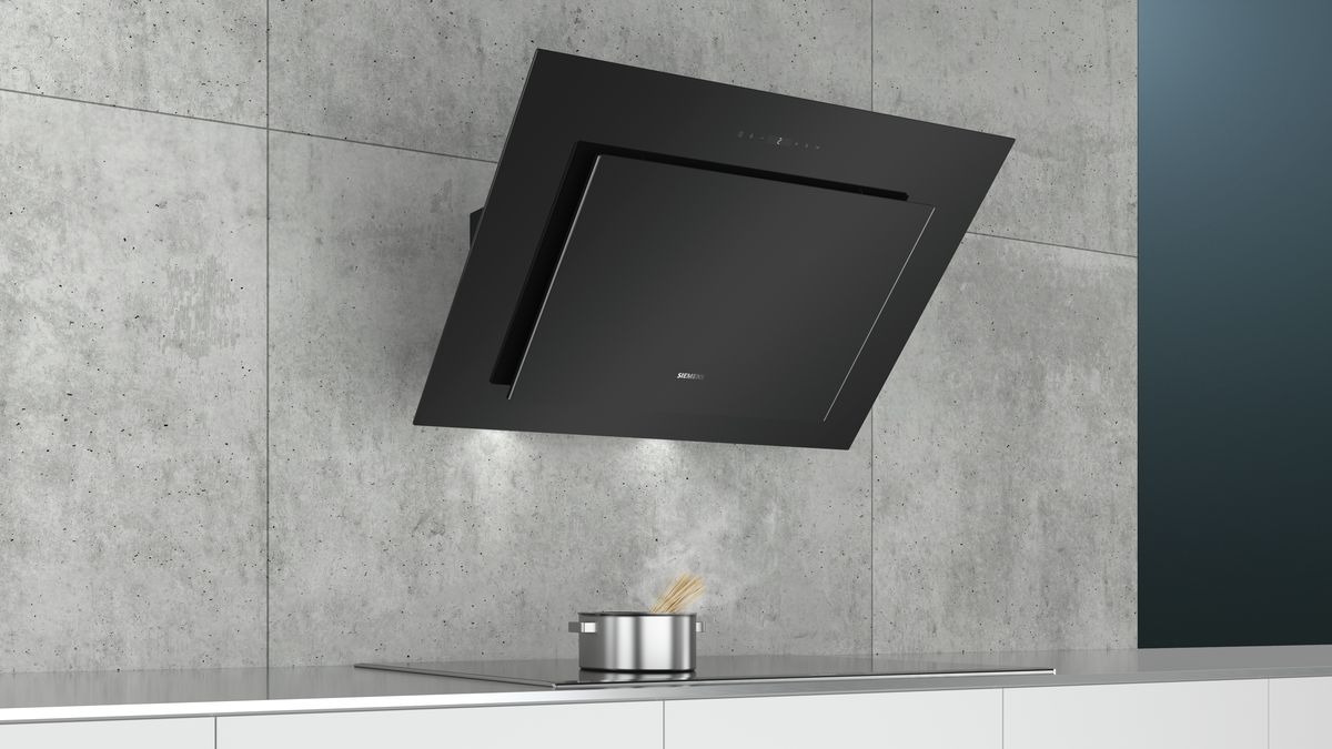 iQ500 wall-mounted cooker hood 90 cm clear glass black printed LC98KLP60 LC98KLP60-7