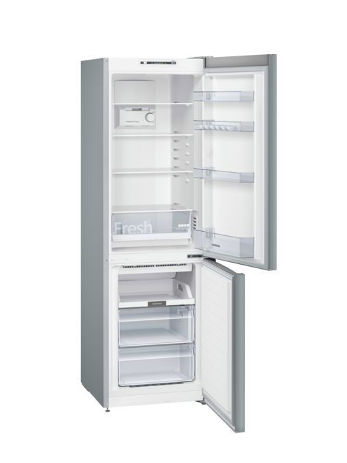 iQ100 free-standing fridge-freezer with freezer at bottom 186 x 60 cm Inox-look KG36NNL31K KG36NNL31K-2