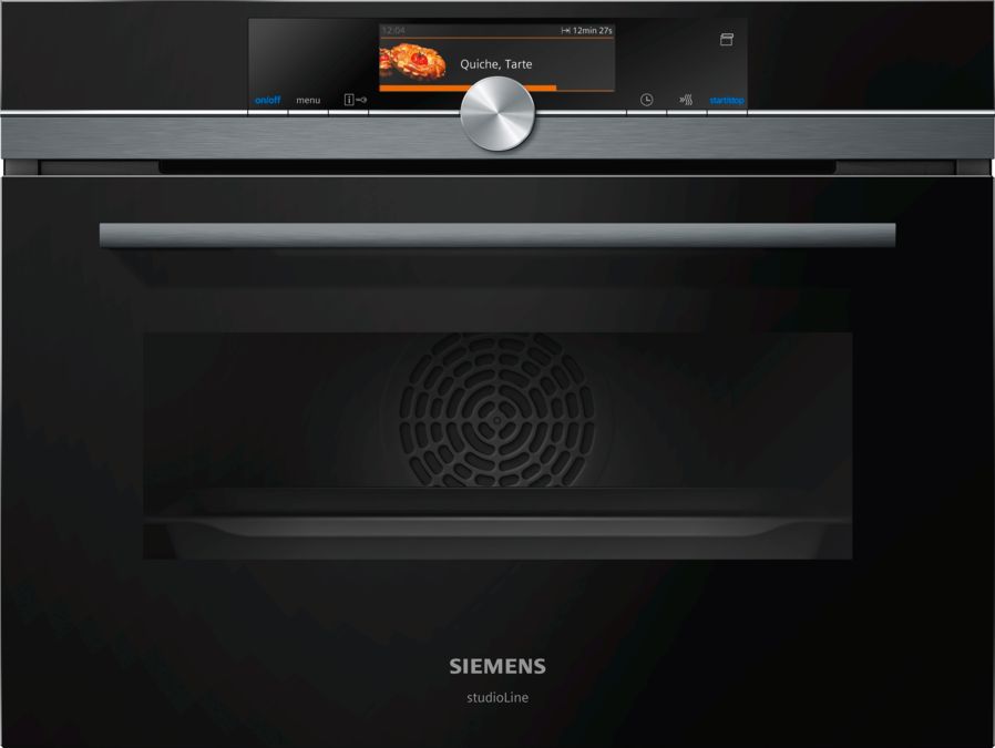 iQ700 Built-in compact oven with steam function 60 x 45 cm Black CS858GRB7B CS858GRB7B-1