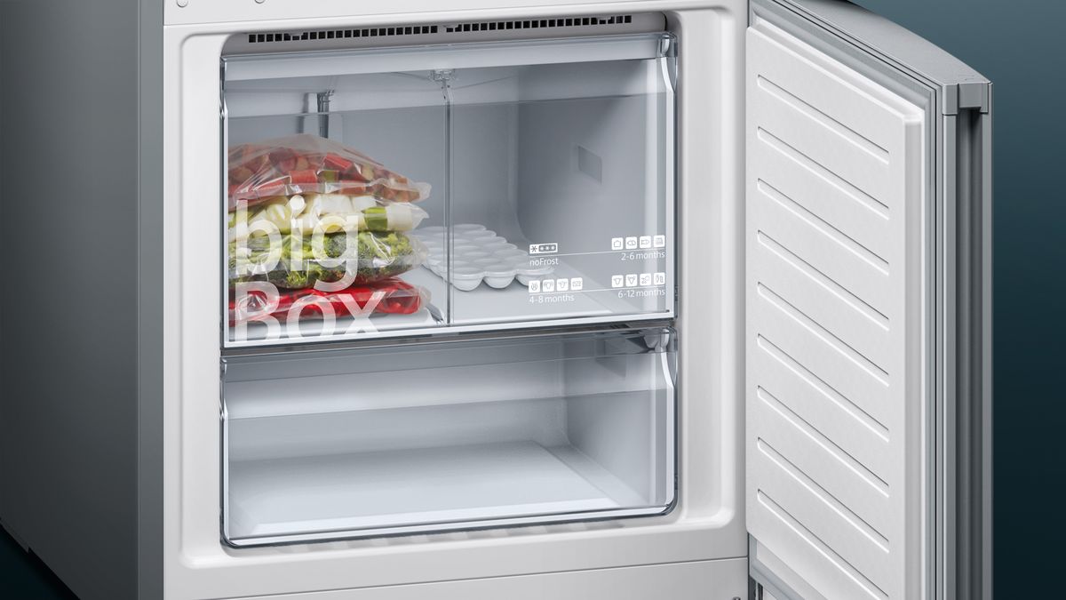 iQ300 Réfrigérateur combiné pose-libre 193 x 70 cm Inox anti trace de doigts KG56NXI30 KG56NXI30-7