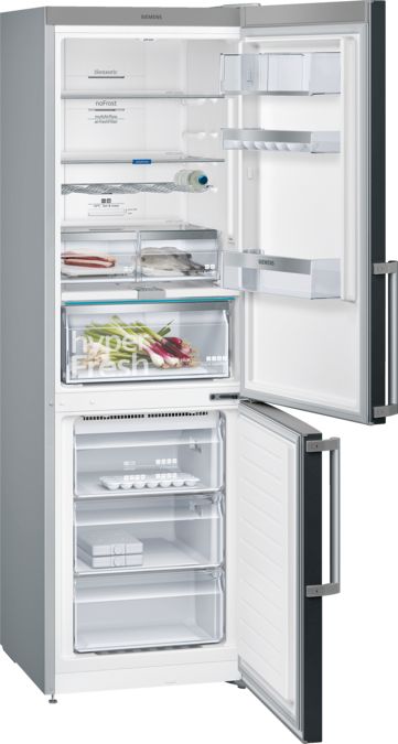 iQ500 Free-standing fridge-freezer with freezer at bottom 186 x 60 cm Black KG36NAB35G KG36NAB35G-1