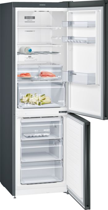 iQ300 Frigo-congelatore combinato da libero posizionamento 186 x 60 cm Black stainless steel KG36NXB45 KG36NXB45-2