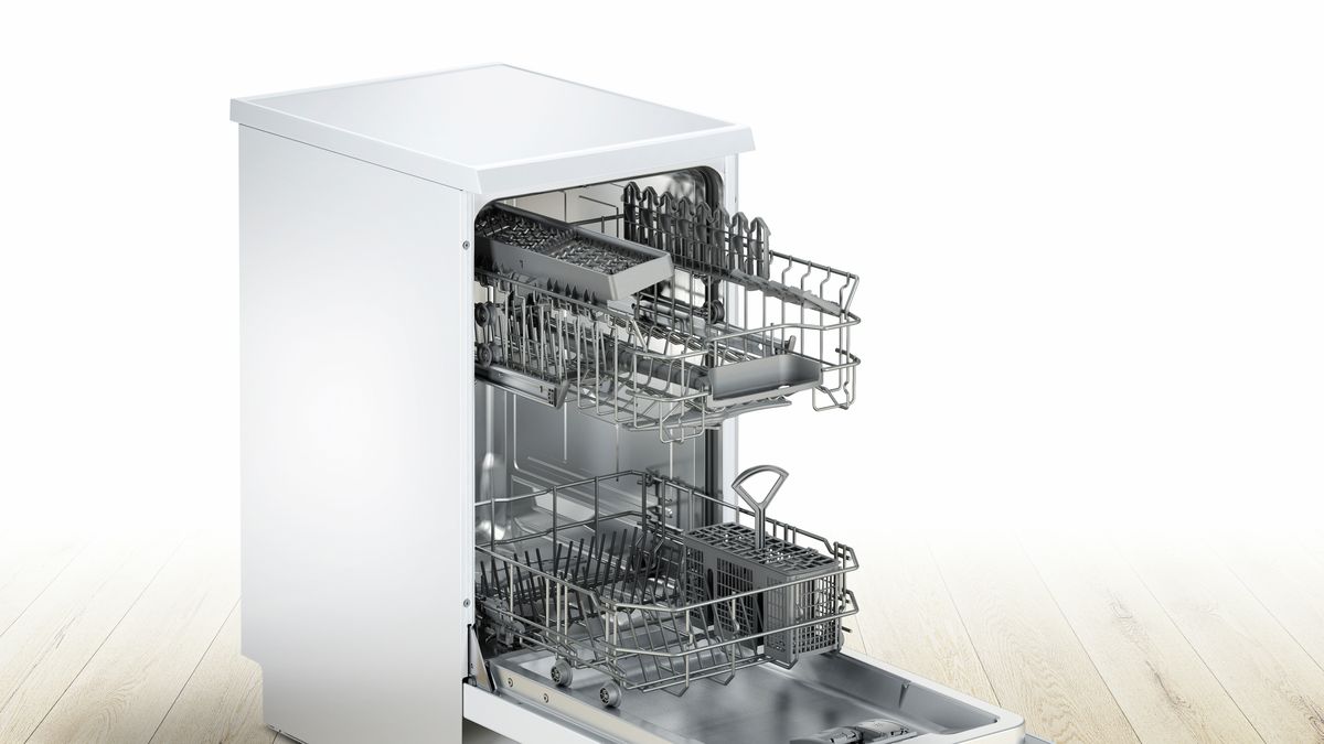 iQ100 free-standing dishwasher 45 cm White SR215W03CE SR215W03CE-2