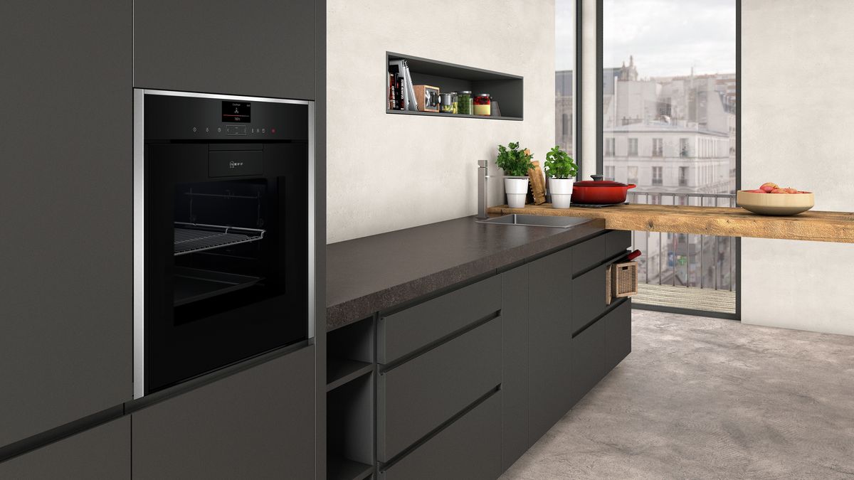 N 90 Built-in oven with added steam function 60 cm Inox B87VS24N0 B87VS24N0-3