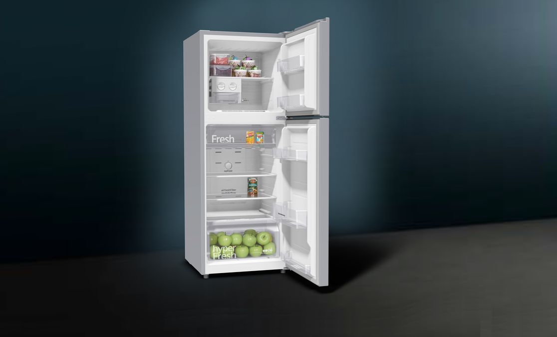iQ300 free-standing fridge-freezer with freezer at top 145.6 x 55 cm Inox-look KD23NVL3AK KD23NVL3AK-2