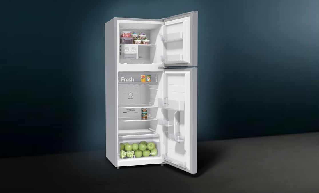 iQ300 free-standing fridge-freezer with freezer at top 155.6 x 55 cm Inox-look KD25NVL3AK KD25NVL3AK-2