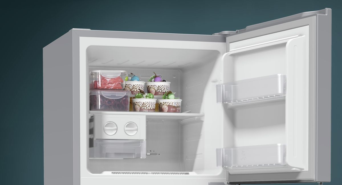iQ300 free-standing fridge-freezer with freezer at top 165.6 x 55 cm Inox-look KD28NVL3AK KD28NVL3AK-7