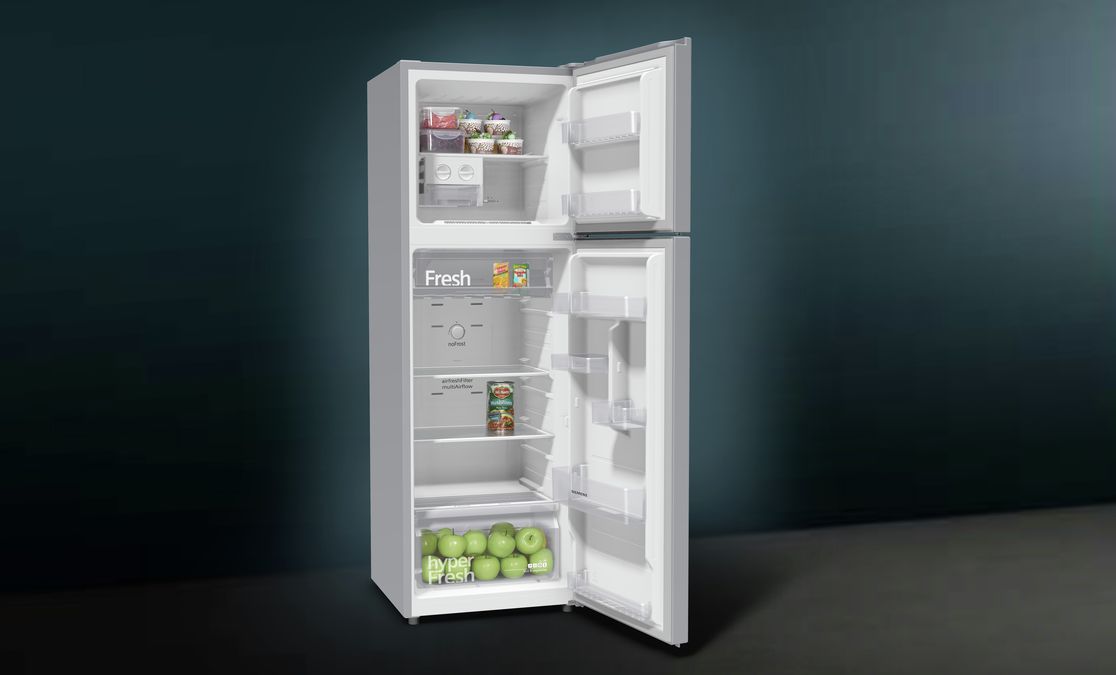 iQ300 free-standing fridge-freezer with freezer at top 165.6 x 55 cm Inox-look KD28NVL3AK KD28NVL3AK-2