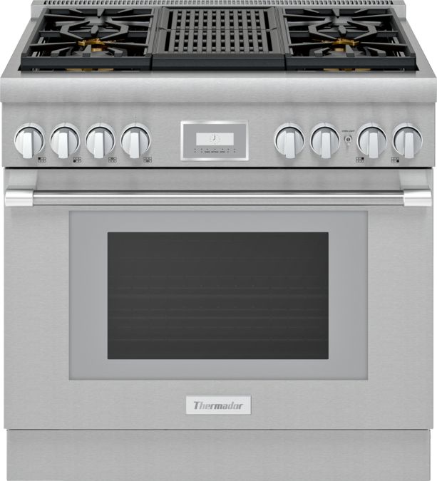 Gas Professional Range 36'' Pro Harmony® Standard Depth Stainless Steel PRG364WLH PRG364WLH-1