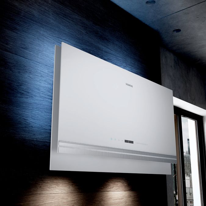 iQ700 Wall-mounted cooker hood 90 cm clear glass white printed LC97FVW20B LC97FVW20B-7