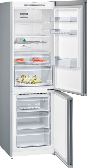 iQ300 Réfrigérateur combiné pose-libre 186 x 60 cm Inox anti trace de doigts KG36NVI35 KG36NVI35-2